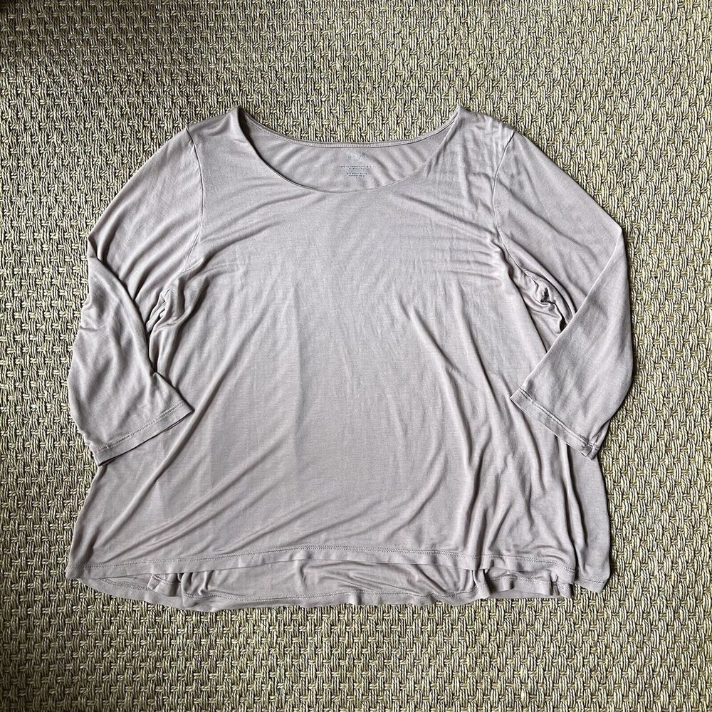 J JIll Pure Jill Supersoft 3/4 Sleeve Elliptical Tee Fawn Pink Size Large